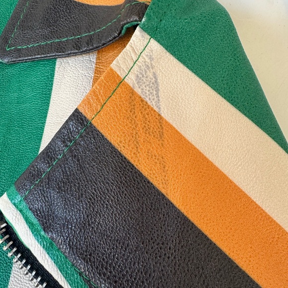 A. Calin by Flying Tomato  Striped Moto Jacket - Picture 5 of 7